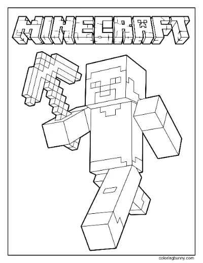 Trang Tô Màu Steve Minecraft