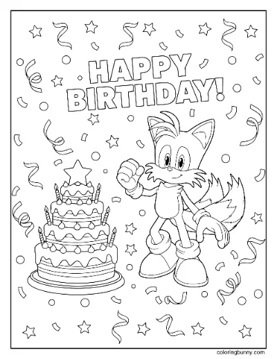 Trang Tô Màu Tails Chúc Mừng Sinh Nhật