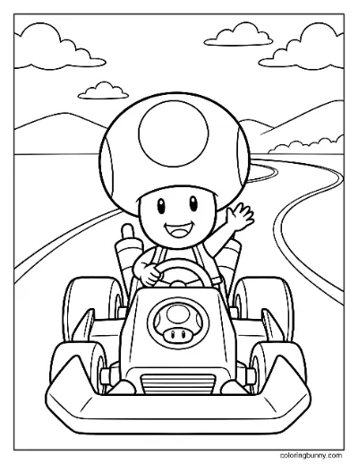 Trang Tô Màu Toad Mario Kart
