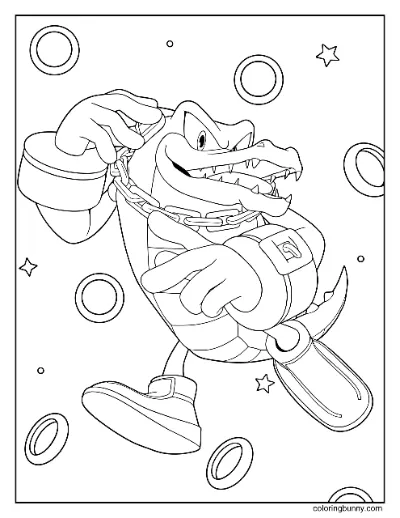Trang Tô Màu Vector the Crocodile Sonic 2