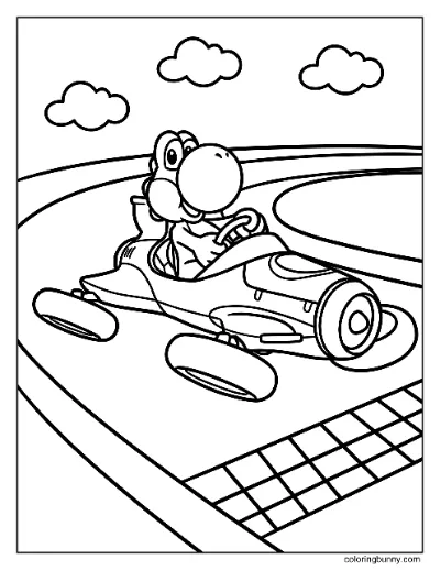 Trang Tô Màu Yoshi Mario Kart 2