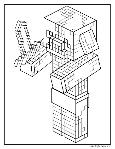 Trang Tô Màu Piglin Zombie Minecraft